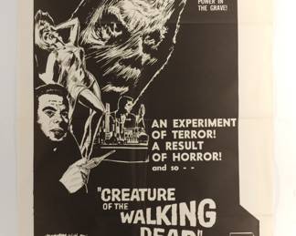 Creature of Walking Dead, vintage B-Movie stamped and numbered poster 65/172