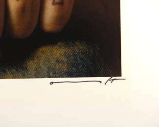 Signature detail of True Love knuckles, signed Peter Amft c-print photograph, Peter Amft Photography Chicago, Numbered edition 1/6