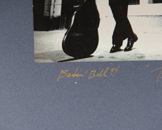 Subject detail of Barkin' Bill 1994 "Blue Chicago", Signed Peter Amft black + white silver gelatin photograph, Peter Amft Photography Chicago, printed in 1996