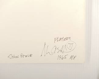 Back of John Prine, Playboy, 1965, signed Marc Hauser black + white silver gelatin photograph