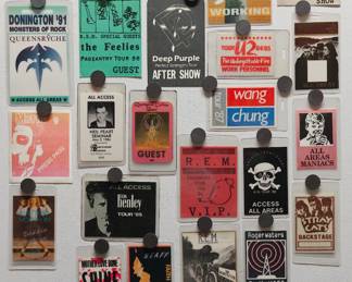 Collection of 1980s/1990s backstage concert passes