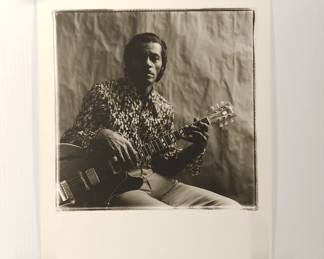 Chuck Berry #1, 1969, signed Peter Amft black + white silver gelatin photograph, Peter Amft Photography Chicago, Numbered edition 1/100