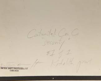 Title detail of Matted and Framed "Continental Car Co. Security", signed Peter Amft one-of-a-kind Kodalith print, Peter Amft Photography Chicago