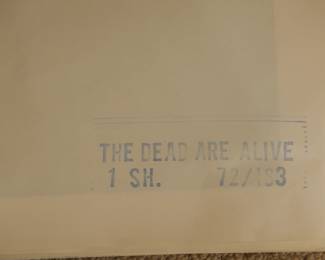 Back of The Dead are Alive, vintage B-Movie stamped and numbered poster 72/163
