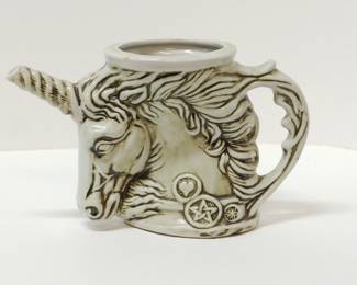 Another view of the Jim Rumph 1980 Pottery Mind Circus Unicorn Pitcher Rare Signed