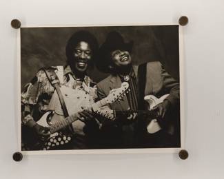 Buddy Guy and Otis Redding, 1990, signed Peter Amft black + white silver gelatin photograph, Peter Amft Photography Chicago, Numbered edition 2/100