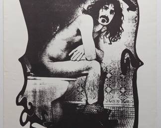 “Phi Zappa Krappa” Frank Zappa on the toilet poster, c. 1960s, design incorporating photograph by Robert Davidson