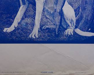 Detail of "Pleasure Lovers" by Sätty, copyright 1970 by Celestial Arts CA2006, serigraph screen-print