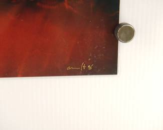 Signature detail of Jimi Hendrix 1968, Signed Peter Amft c-print photograph, printed in 1996