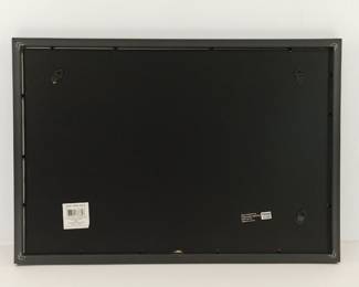 Back of framed original art, color photograph of a blue door