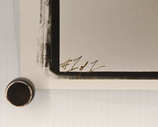 Edition detail of Hand of "Hound Dog" Taylor #2 (six fingered guitarist), signed Peter Amft black + white silver gelatin photograph, Peter Amft Photography Chicago, Numbered edition 1/1