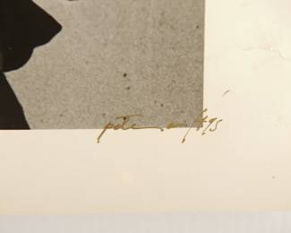 Signature detail of Roy Buchanan 1988, "Hot Wine", Signed Peter Amft black + white silver gelatin photograph, Peter Amft Photography Chicago