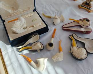 Collection of Meerschaum pipes