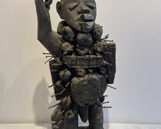 Wood and nail African fetish sculpture