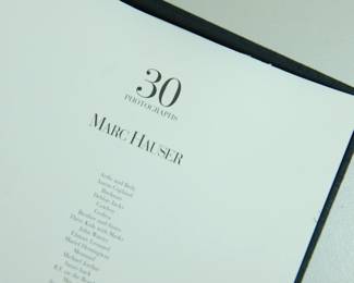 Detail of table of contents, Marc Hauser Photography, 30 Photographs Box Collection, 1993, limited edition 23/100, each silver gelatin black + white photograph is embossed