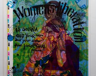 Overprint of upside down "...Splendid Thing" copyright 1969 by Celestial Arts and "I am Beautiful" copyright 1971 by Celestial Arts, CA98, part of "The Overprints" made in the late 1960's/early 1970s by Joe McHugh, Nick Nickolds, and Sätty, screen-printed blacklight posters