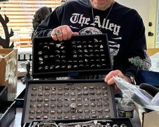 Mark Thomas, owner of The Alley and these items, shows off his treasures