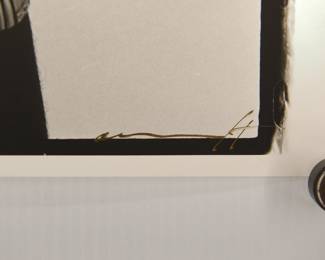 Signature detail of Hand of "Hound Dog" Taylor #2 (six fingered guitarist), signed Peter Amft black + white silver gelatin photograph, Peter Amft Photography Chicago, Numbered edition 1/1