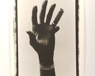 Hand of "Hound Dog" Taylor #2 (six fingered guitarist), signed Peter Amft black + white silver gelatin photograph, Peter Amft Photography Chicago, Numbered edition 1/1