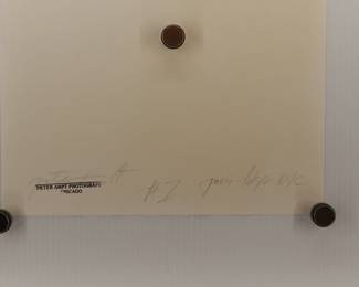 Back of Paris-Tokyo-NYC, signed Peter Amft black + white silver gelatin photograph, Peter Amft Photography Chicago, Numbered edition 1/100