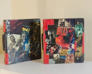 Extensive Peter Amft photographic collection featuring Chicago Blues musicians, including these two portfolio boxes collaged by the artist