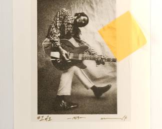 Chuck Berry, 1969, signed Peter Amft 8x10 black and white transparency/slide, numbered edition 1/1