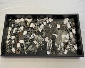 Collection of sterling silver pendants