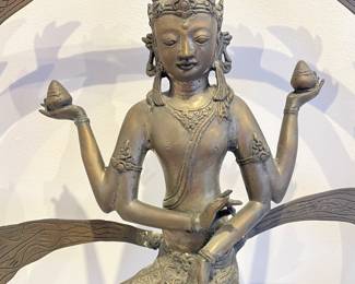 Detail of Dancing Shiva bronze statue or sculpture