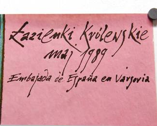 Top right detail of "Spanish Music" original poster by Andrzej Pagowski, printed in 1989 in Poland, WDA Zam. 2302 Naklad 2500