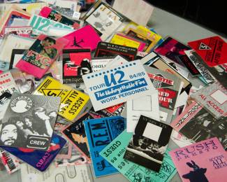 Another close look at collection of 1980s/1990s backstage concert passes