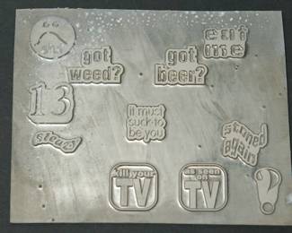 Aluminum plates used as models when The Alley made statuary products for many major rocks groups