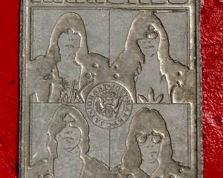 The Ramones aluminum plates used as models when The Alley made statuary products for many major rocks groups