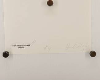 Back of "Hound Dog" Taylor #1, 1972, signed Peter Amft black + white silver gelatin photograph, Peter Amft Photography Chicago, Numbered edition 9/100