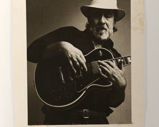 Roy Buchanan 1988, "Hot Wine", Signed Peter Amft black + white silver gelatin photograph, Peter Amft Photography Chicago