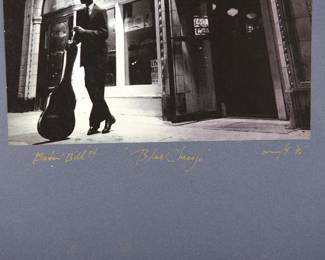 Detail of Barkin' Bill 1994 "Blue Chicago", Signed Peter Amft black + white silver gelatin photograph, Peter Amft Photography Chicago, printed in 1996