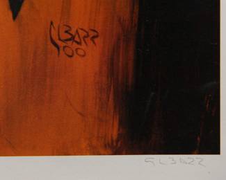 Signature detail of Glenn Barr "Avenjah & Destroyah" signed and limited edition prints, 425/450