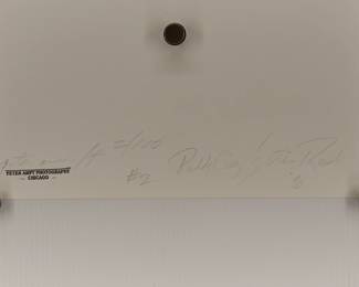 Back of Buddy Guy and Otis Redding, 1990, signed Peter Amft black + white silver gelatin photograph, Peter Amft Photography Chicago, Numbered edition 2/100