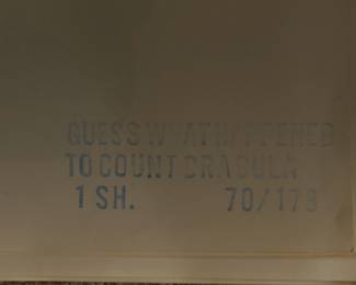 Back of Guess What Happened to Count Dracula, vintage B-Movie stamped and numbered poster 70/173