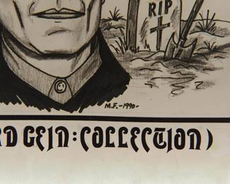 Detail of "Artifakes Proudly Presents: The Edwardian Collection" comic, signed and dated M.F. 1990