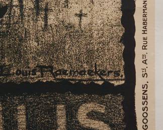 Detail of "L'Hecatombe La Syphilis", 1922 limited edition museum print, Imp. JE Goossens. Ste. Ame. Rue Haberman, Bruxelles