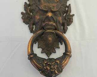 Bronze demon Gothic door knocker