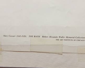 Detail of print of Mary Cassatt's "The Bath" from The Art Institute of Chicago, in an mat