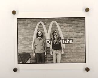 Skunk + Elliot at MacDonalds, Doobie Brothers Tour, signed Marc Hauser black + white silver gelatin photograph