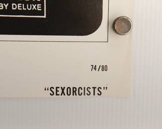 Detail of Sexorcists, vintage B-Movie stamped and numbered poster 74/80