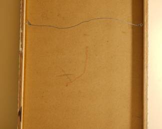 Back of original art, painting by J. Woodruff, signed on the canvas edge