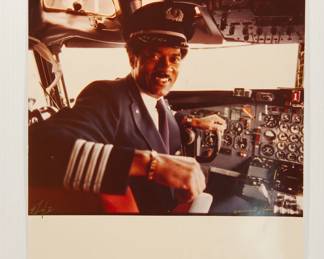 "Untitled pilot, Signed Peter Amft black + white silver gelatin photograph, Peter Amft Photography Chicago, Numbered edition 1/1