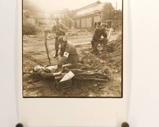 "Mother Custou" print staff c. 1970, sepia toned, signed Peter Amft black + white silver gelatin photograph, Peter Amft Photography Chicago, Numbered edition 1/1