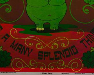 Detail of Overprint of "...Splendid Thing" copyright 1969 by Celestial Arts, CA46, screen-printed blacklight poster