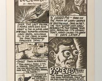 "Stranger Than Fiction" comic by Mark Frierson, signed and dated 7-4-89