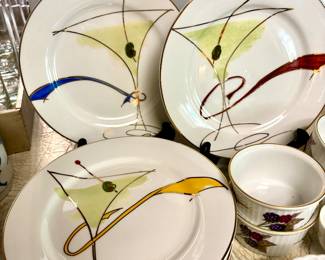 Set of 6 martini appetizer plates